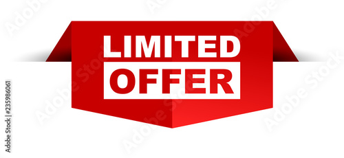 red vector banner limited offer