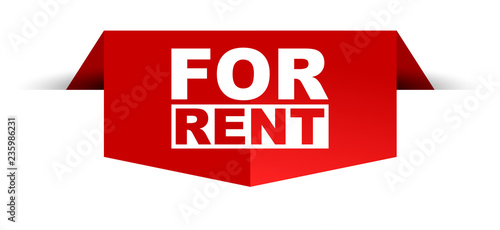 red vector banner for rent