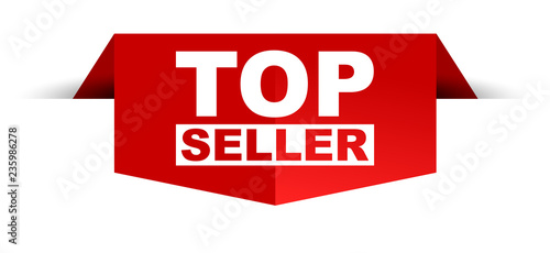 red vector banner top seller