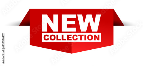 red vector banner new collection