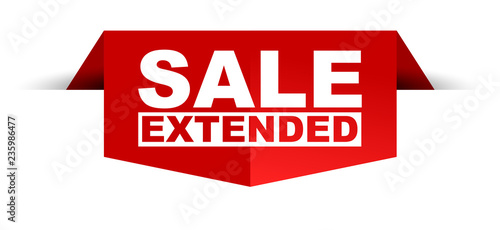 red vector banner sale extended