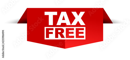 red vector banner tax free