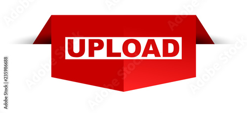 red vector banner upload