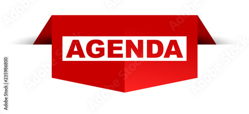 red vector banner agenda