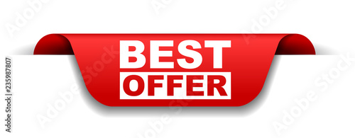 red vector banner best offer
