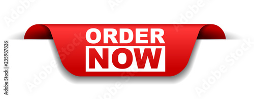 red vector banner order now