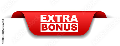red vector banner extra bonus