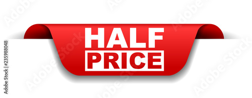 red vector banner half price