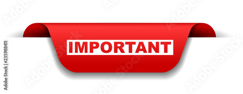 red vector banner important