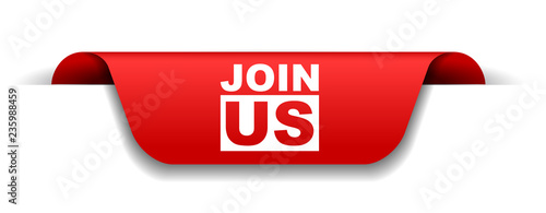 red vector banner join us