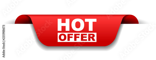 red vector banner hot offer