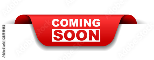 red vector banner coming soon