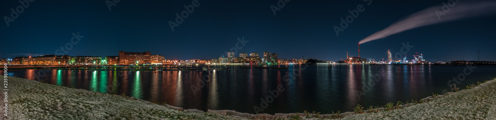 Panoramic cityscape of Helsinki in Finland.