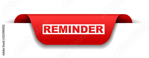 red vector banner reminder