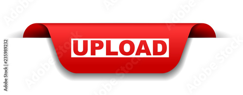 red vector banner upload