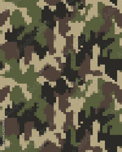 Digital fashionable camouflage pattern, fashion design. Seamless illustration