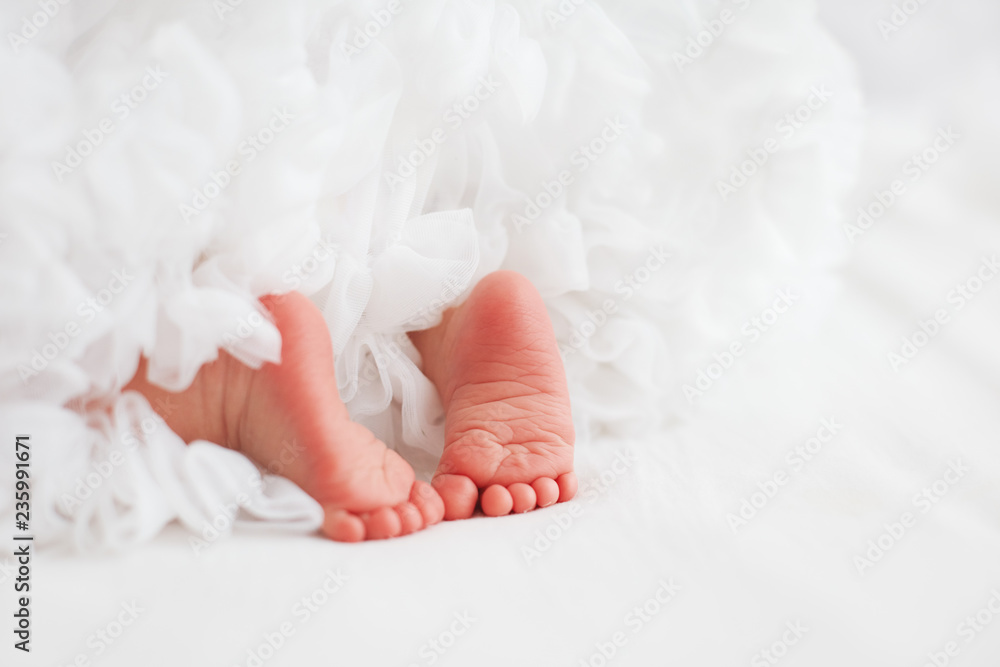tiny little newborn baby feet in the cloud of weightless ruffles tiny little newborn baby feet in the cloud of weightless ruffles