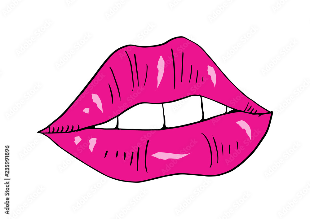 Woman lips. Sketchy style Woman lips. Sketchy style