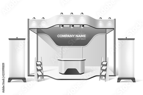 Vector exhibition stand business expo mock up