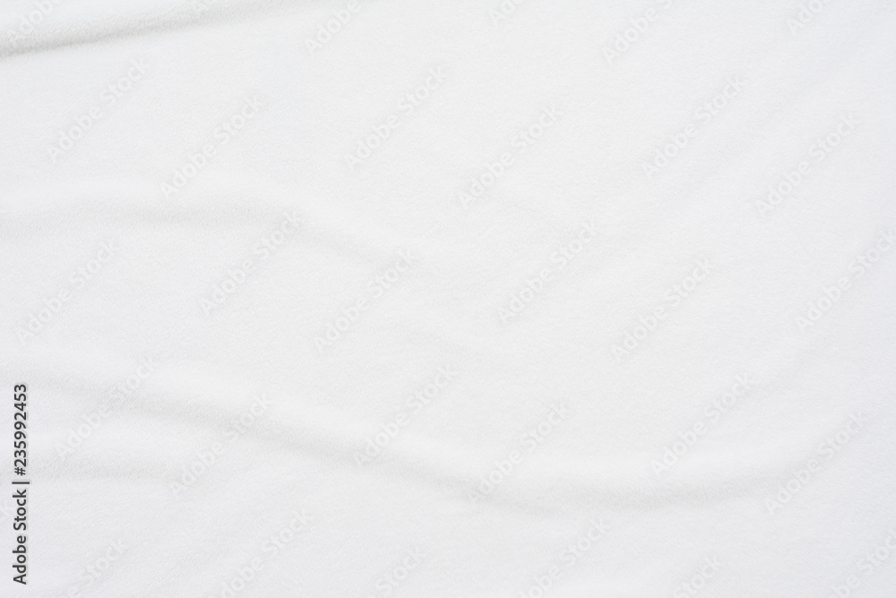white crumpled blanket, top view