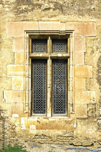 window on old castle wall