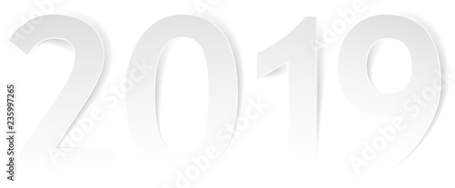 2019 Silvester Neujahr Zahlen Vektor Design isoliert