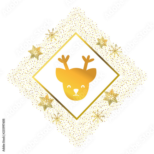 christmas deer face cartoon