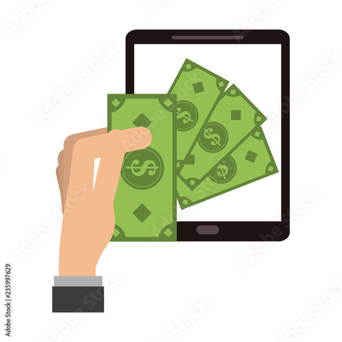 Money online wit smartphone