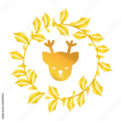christmas deer face cartoon