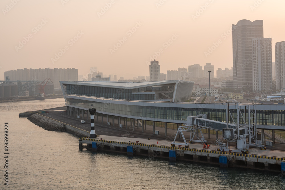Cruise ship international terminal of Qingdao in China