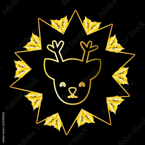 christmas deer face cartoon