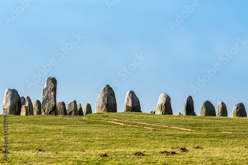 Ales stones  imposing megalithic monument in Skane  Sweden