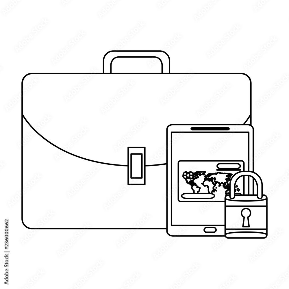 Online shopping and payment black and white