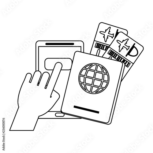 Buy online flight tickets black and white