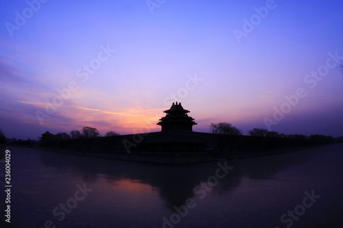 The Northwest turrets of the Forbidden City on december 22, 2013, beijing, china.