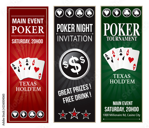 Poker invitation event vertical flyer