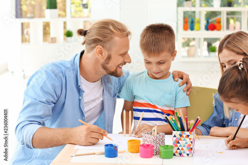 Cute children drawing with ...