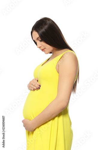 Beautiful pregnant woman in...