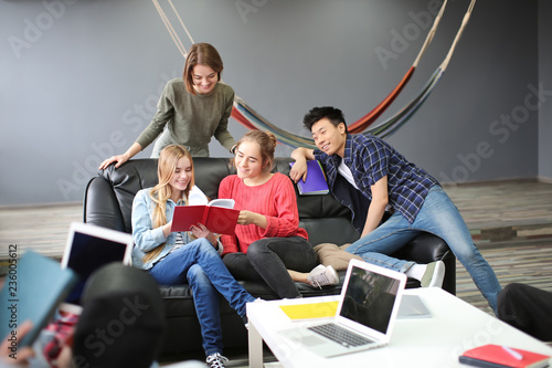 Students resting together i...