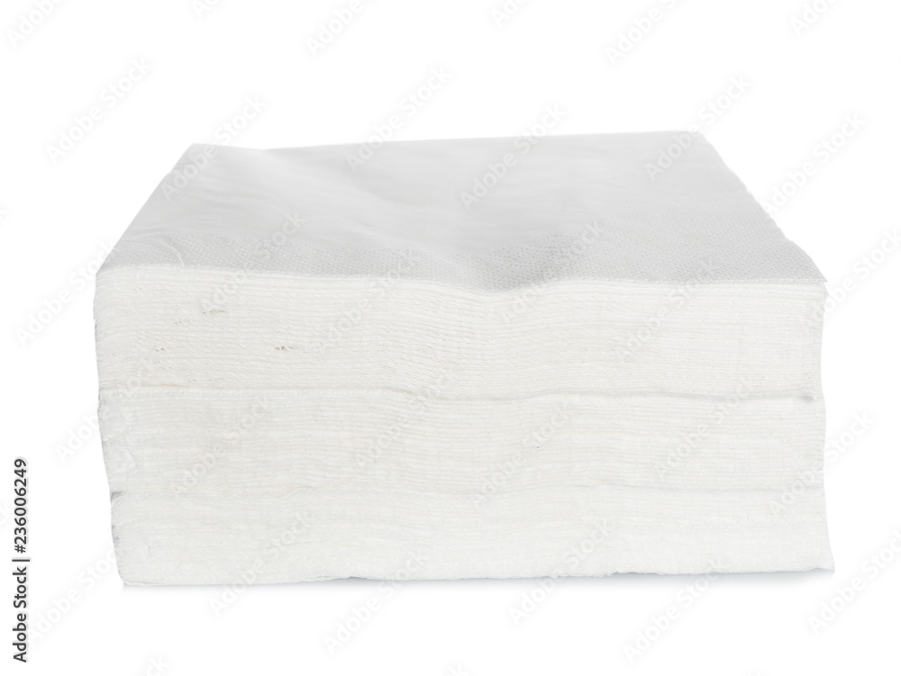 Stack of clean paper napkins on white background Stack of clean paper napkins on white background
