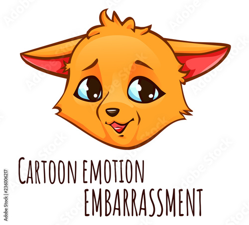 Cartoon emotion of fox -  embarrassment