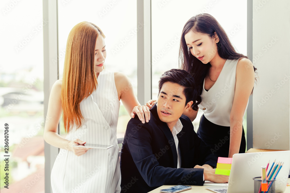 Asian Business Team Standing Portrait Successful company workers Asian Business Team Standing Portrait Successful company workers