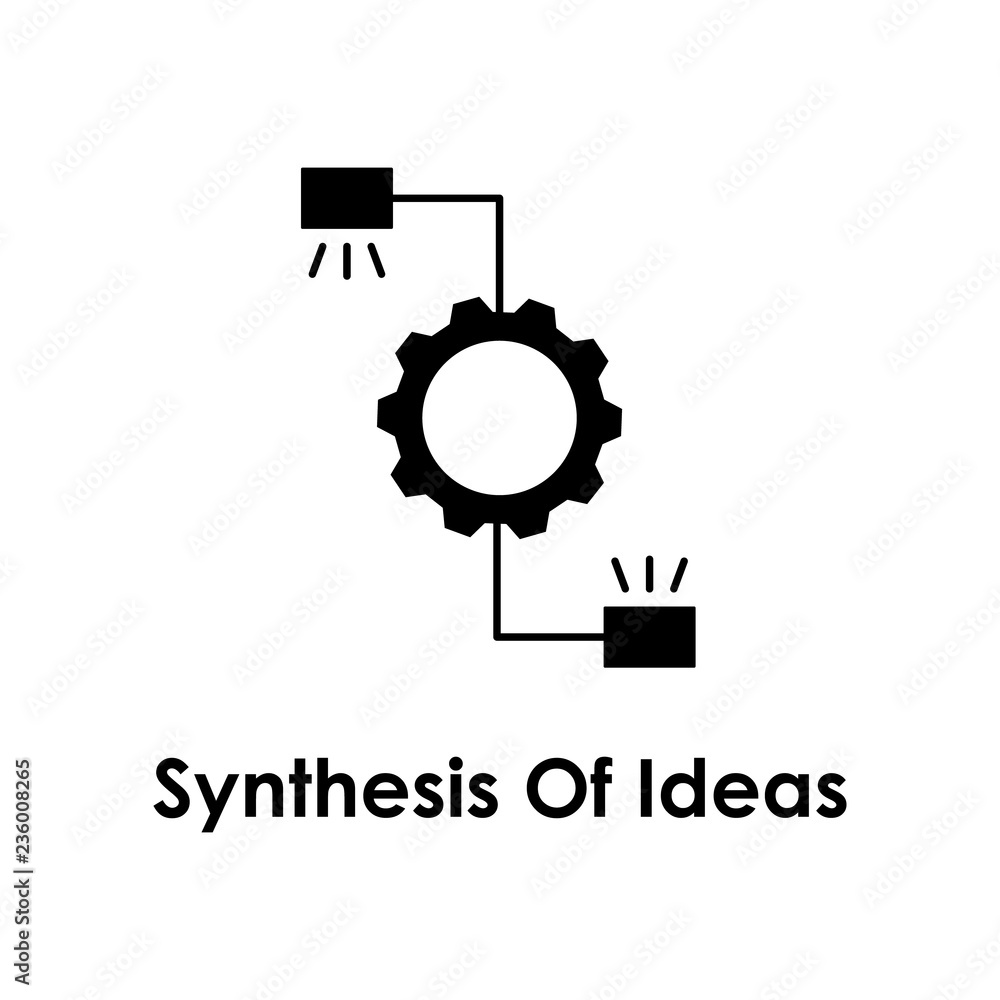 Fototapeta premium gear, synthesis of ideas icon. Element of business icon for mobile concept and web apps. Detailed gear, synthesis of ideas icon can be used for web and mobile