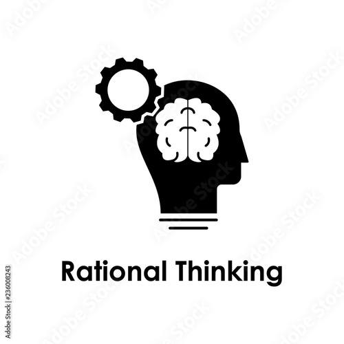 brain, gear, rational thinking icon. Element of business icon for mobile concept and web apps. Detailed brain, gear, rational thinking icon can be used for web and mobile