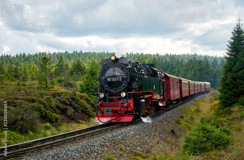 old steam train railway brockenbahn