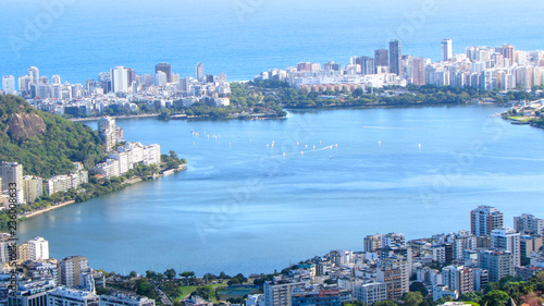 Aerial view of Rio de Janeiro  sea and mountains