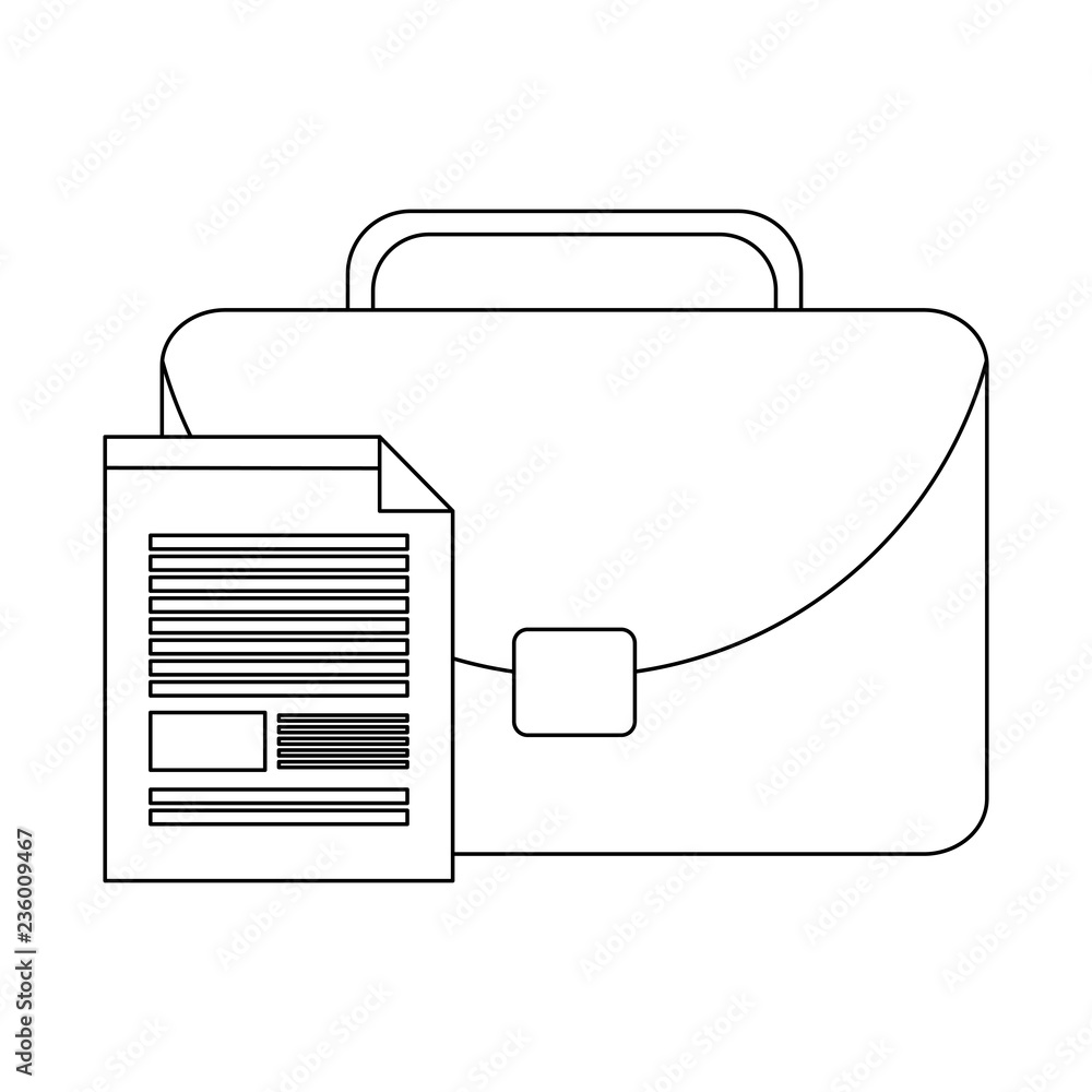Business briefcase and document symbol Business briefcase and document symbol