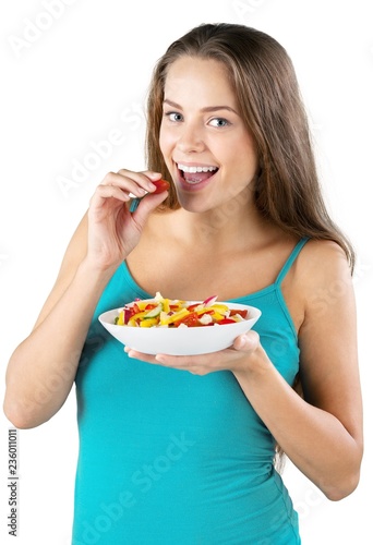 Portrait of a Woman Eating Vegetables