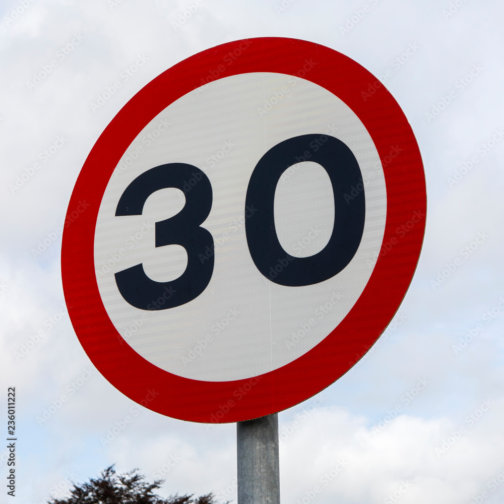 30mph Speed Limit Sign 30mph Speed Limit Sign
