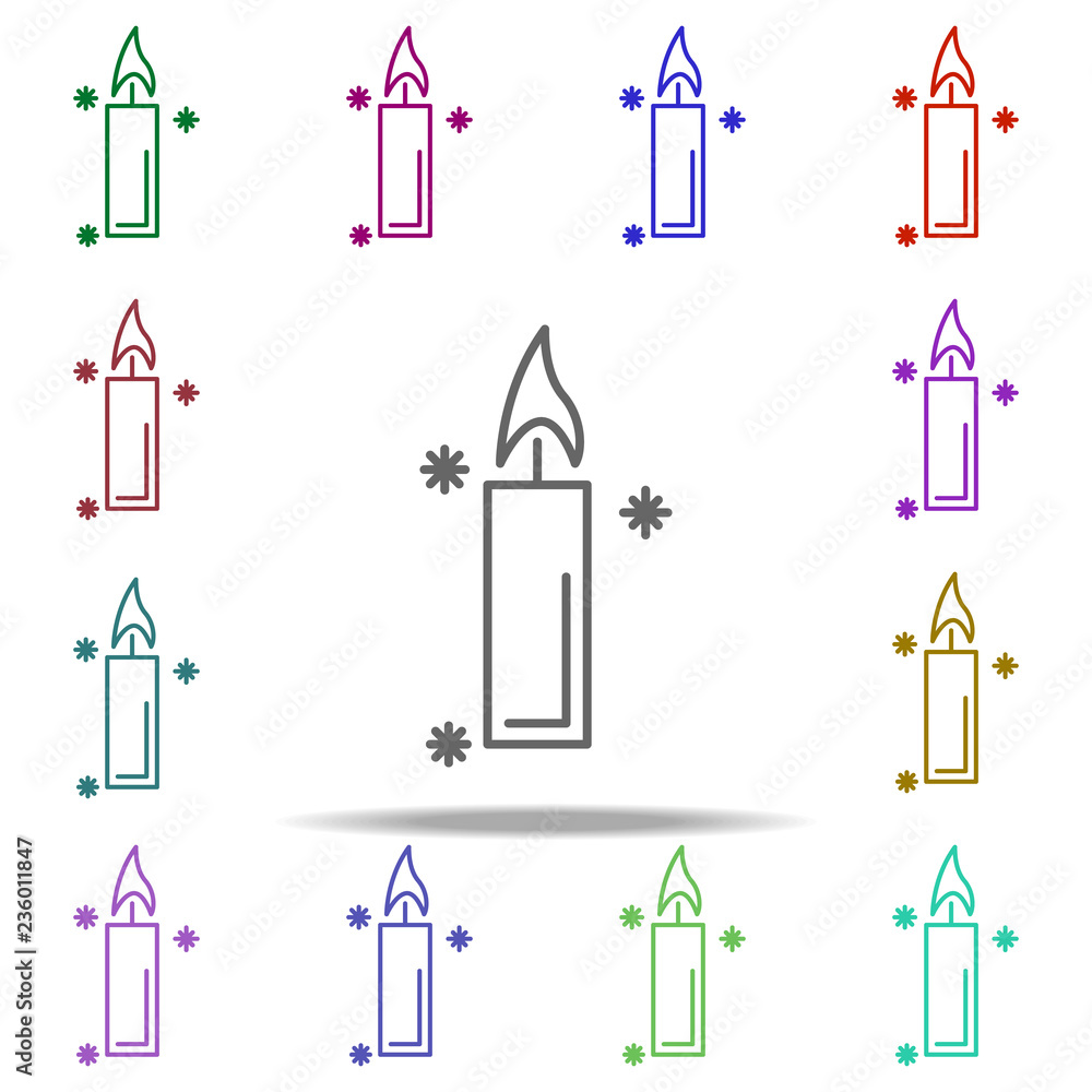 candle snow concept line icon. Elements of winter in multi color style icons. Simple icon for websites, web design, mobile app, info graphics candle snow concept line icon. Elements of winter in multi color style icons. Simple icon for websites, web design, mobile app, info graphics